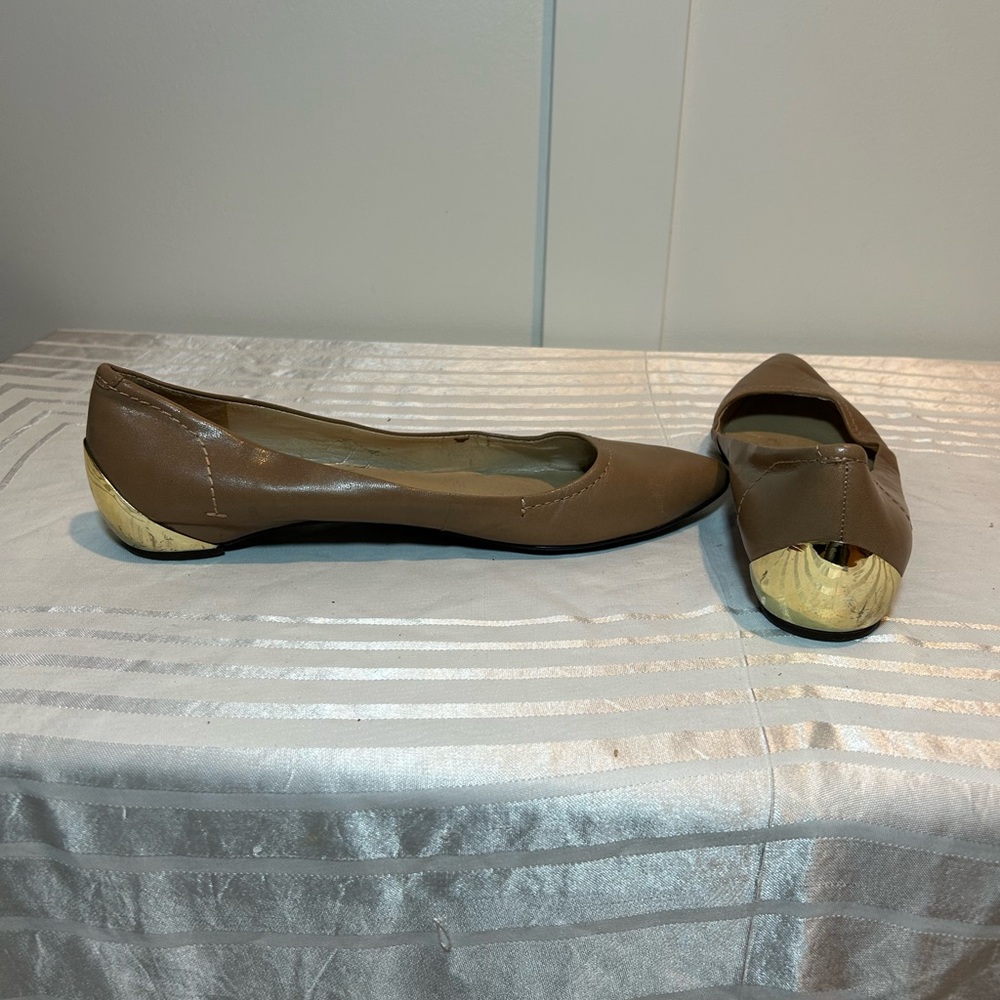 Nine West Brown Flats with Distinctive Heel